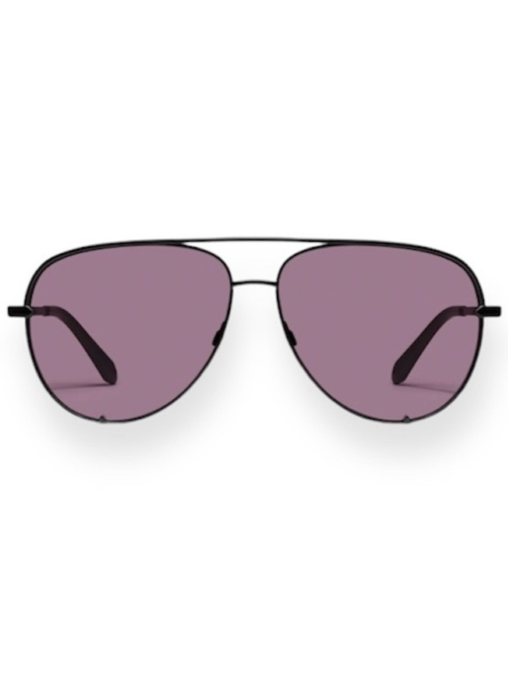 QUAY High Key Sunglasses Black Frame Black Amethyst Lens Aviator Extra Large NWT